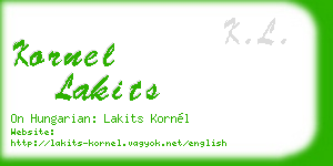 kornel lakits business card